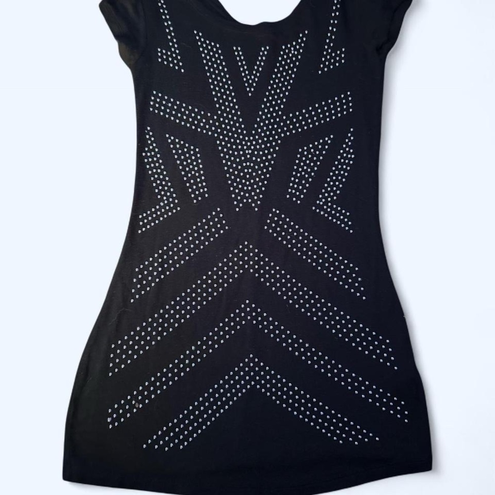 Rock & Republic Black T-Shirt with Silver Studs